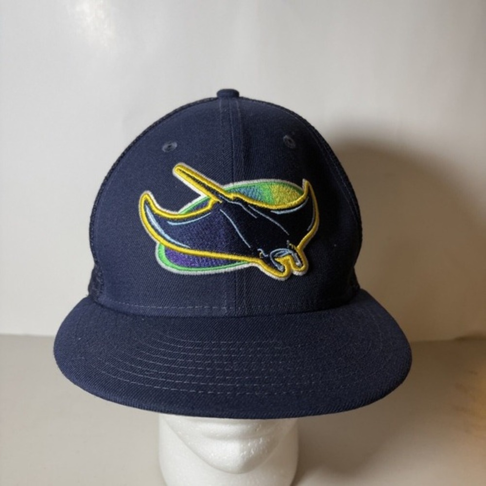 New Era 59Fifty Tampa Bay Rays Blue MLB Fitted Hat NEW 7 1/4